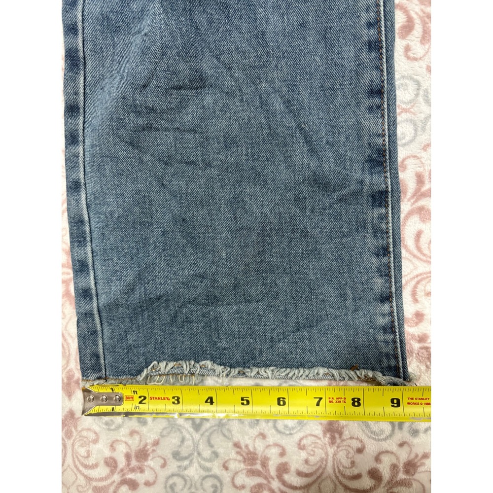 Lilac Sunset Wide Leg Jeans Dark Blue High Rise Raw Hem Size 11/12 1L3847S9 - Picture 5 of 8